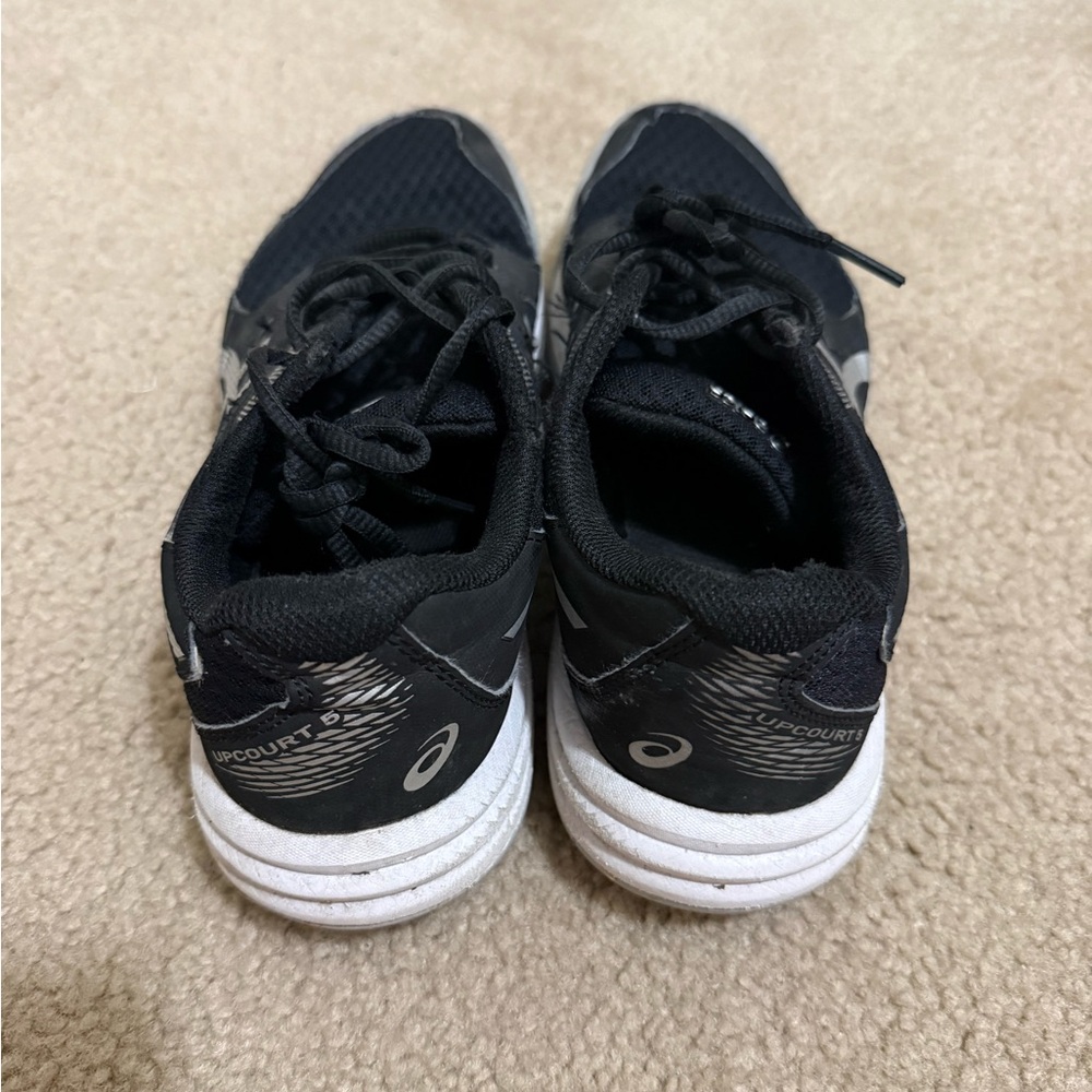 Asics Upcourt Black and White Athletic Shoes